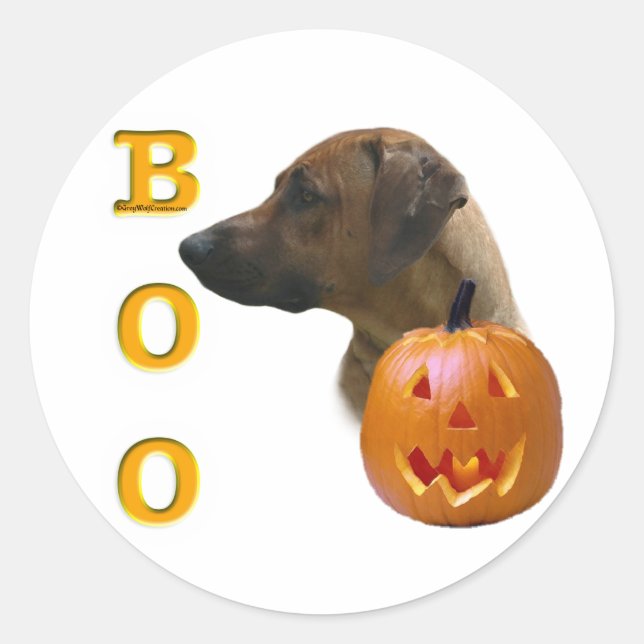 Pegatina Redonda Rhodesian Ridgeback Boo (Anverso)