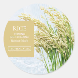 Pegatina Redonda Rice Facial Mask Label