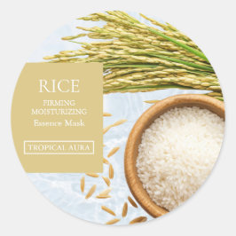 Pegatina Redonda Rice Facial Mask Label