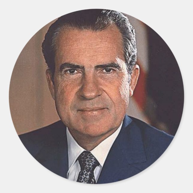 Pegatina Redonda Richard M. Nixon 37 (Anverso)