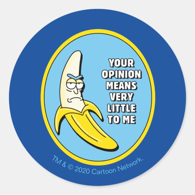 Pegatina Redonda RICK AND MORTY™ | Banana Rick Badge (Anverso)