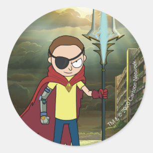 Pegatina Redonda RICK AND MORTY™   Mortalidad malvada
