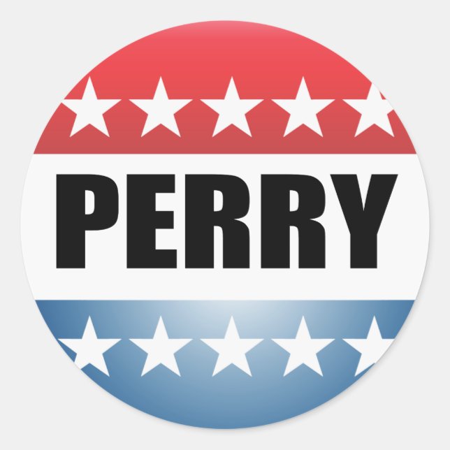PEGATINA REDONDA RICK PERRY (Anverso)