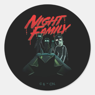 Pegatina Redonda RICK Y MORTY™ Familia Nocturna