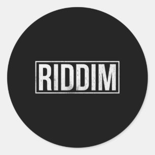 Pegatina Redonda Riddim Dubstep Edm Headbanger Bass Rave Festival
