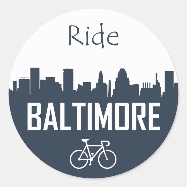 Pegatina Redonda Ride Baltimore (Anverso)