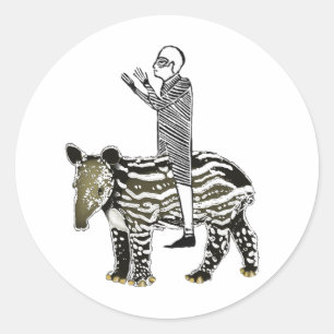 Pegatina Redonda Ride em' tapir