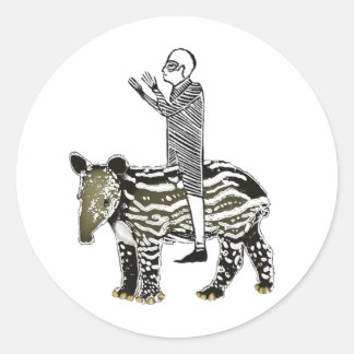 Pegatina Redonda Ride em' tapir