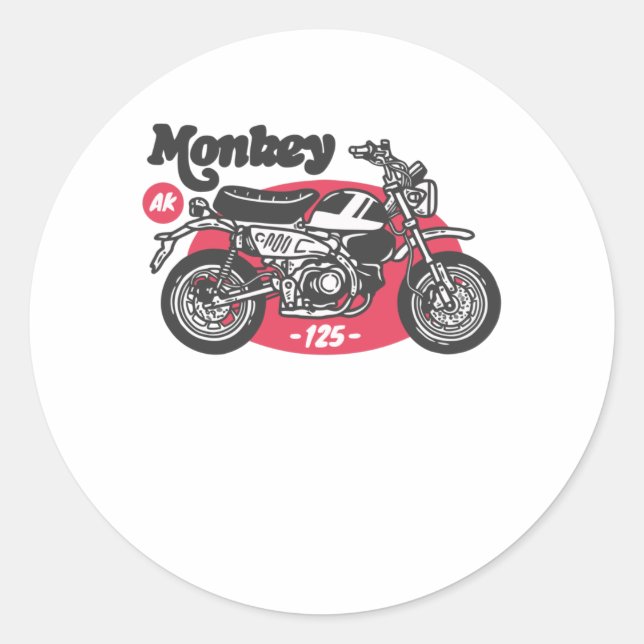 Pegatina Redonda Ride Monkey (Anverso)