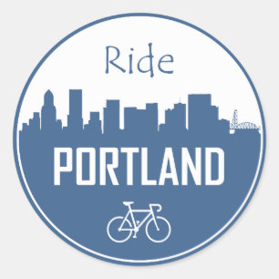 Pegatina Redonda Ride Portland