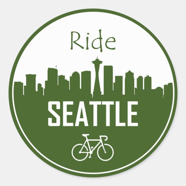 Pegatina Redonda Ride Seattle (Anverso)