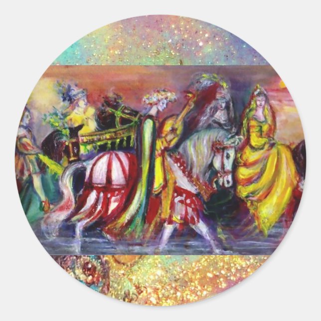 PEGATINA REDONDA RIDERS EN LA NOCHE (Anverso)