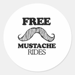 PEGATINA REDONDA RIDES MUSTACHE GRATUITAS