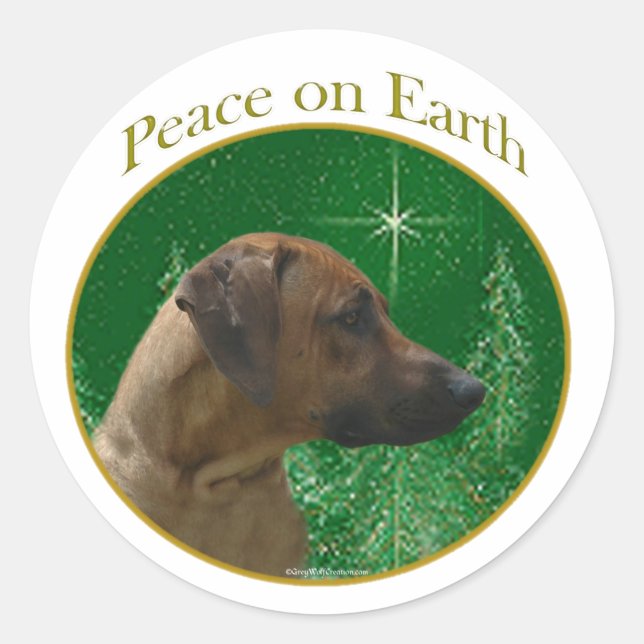 Pegatina Redonda Ridgeback Paz Rodesiana (Anverso)