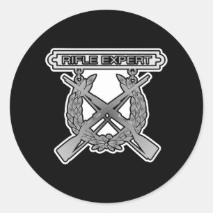 Pegatina Redonda Rife Expert USMC Black