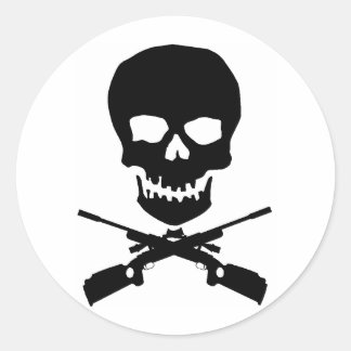 Pegatina Redonda rifles de skullx