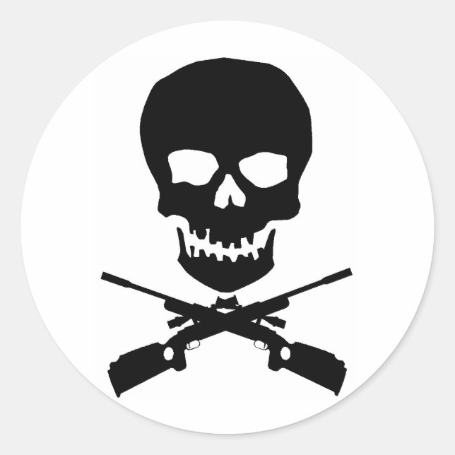 Pegatina Redonda rifles de skullx (Anverso)