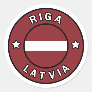 Pegatina Redonda Riga Latvia