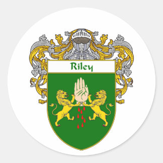 Pegatina Redonda Riley Coat of Arms (Mantled)