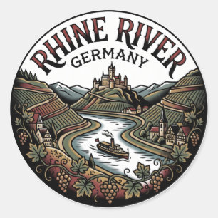 Pegatina Redonda Rin Alemania