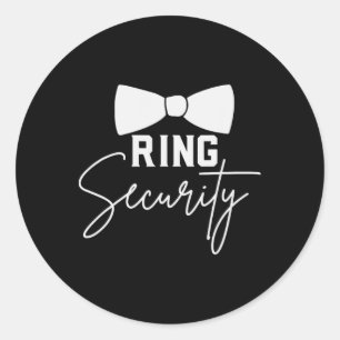 Pegatina Redonda Ring Bearer Wedding Party Squad Security Dude Marr