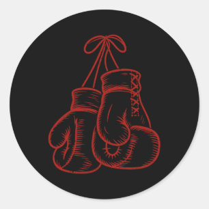 Pegatina Redonda Ring Boxeo Martial Art Sport Kickboxer Trai