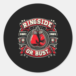Pegatina Redonda Ringside O Bust Boxing Gráficos divertidos