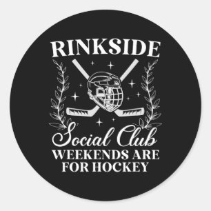 Pegatina Redonda Rinkside Social Club Hockey Madre De Un Jugador De