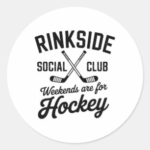 Pegatina Redonda Rinkside Social Club Vibraciones Retro de Hockey s