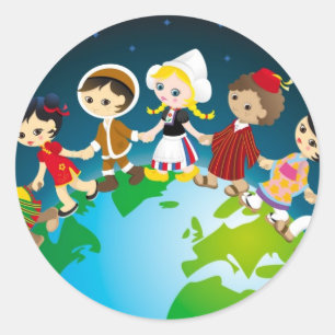 Pegatina Redonda Riñón mundial