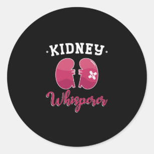 Pegatina Redonda Riñon Whisperer Dialysis Enfermera Nefrología Tech