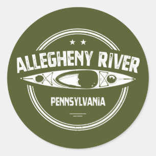 Pegatina Redonda Río Allegheny, Pensilvania