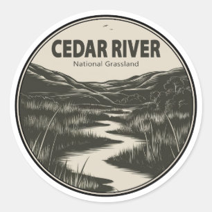 Pegatina Redonda Río Cedar