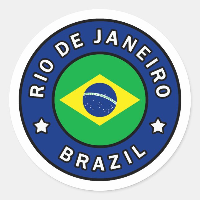 Pegatina Redonda Río de Janeiro Brasil (Anverso)