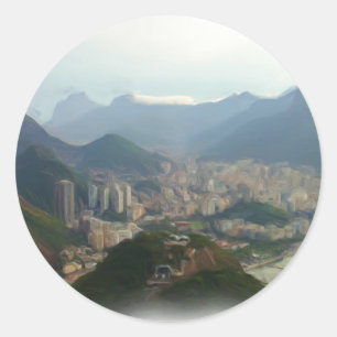 Pegatina Redonda Río de Janeiro - Brasil