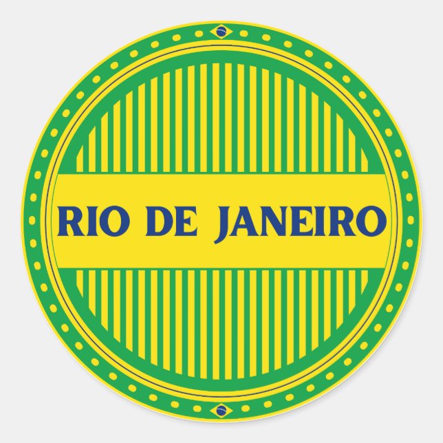 Pegatina Redonda Rio de Janeiro City Pride – Brazilian Identity (Anverso)