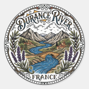 Pegatina Redonda Río Durance Francia