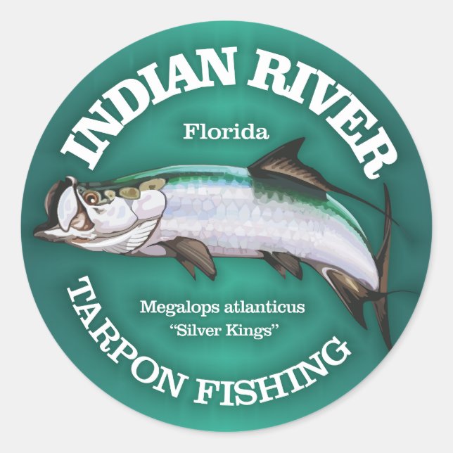 Pegatina Redonda Río Indio (Tarpon) (Anverso)