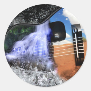 Pegatina Redonda Ríos del desierto