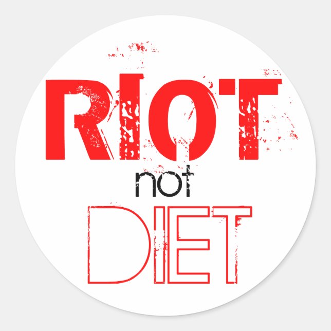 Pegatina Redonda RIOT no DIET (Anverso)