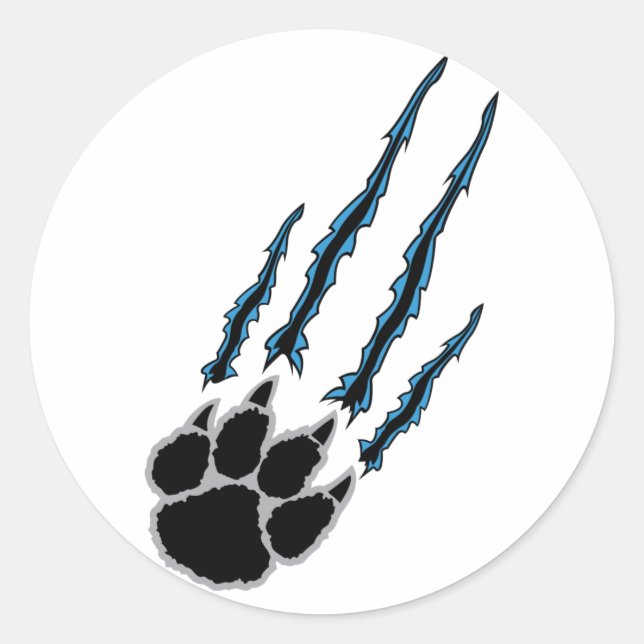 Pegatina Redonda Rip de paño de oso (Anverso)