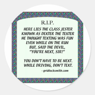 Pegatina Redonda RIP-DEXTERtheTEXTER