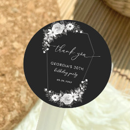 Pegatina Redonda Rip To My Twenties Black 30th Birthday Gracias