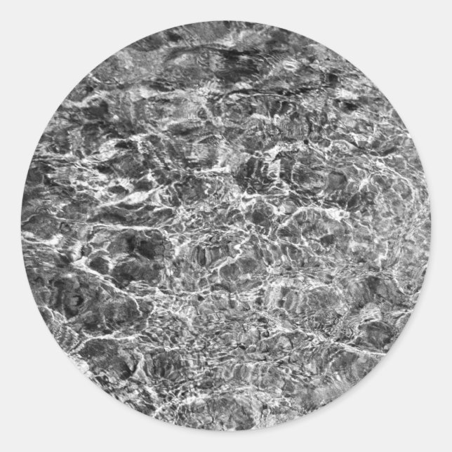 Pegatina Redonda Ripples del agua del río (Anverso)