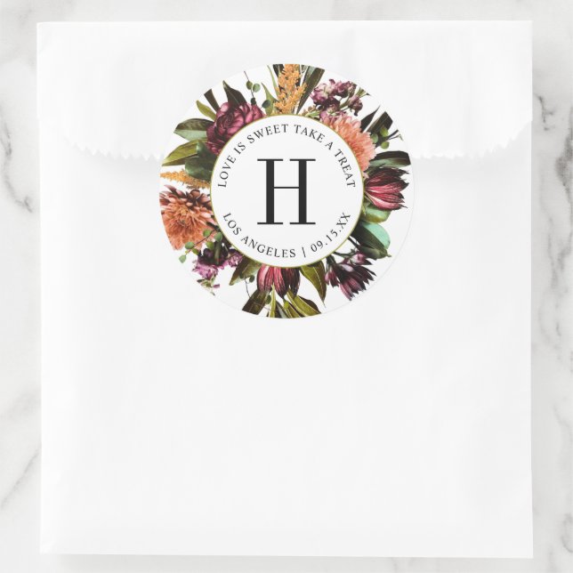 Pegatina Redonda Riqueza del Boda colorido de primavera (Bolso)