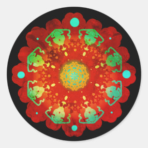 Pegatina Redonda Ritmos primarios Mandala