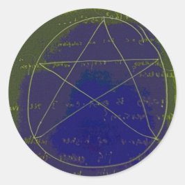Pegatina Redonda ritual del círculo mágico oscuro de pentagram