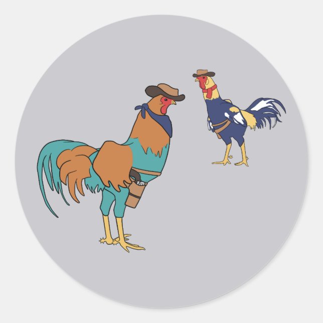 Pegatina Redonda Rivales Gallos (Anverso)