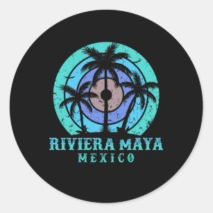 Pegatina Redonda Riviera Maya México