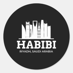 Pegatina Redonda Riyadh Habibi Amo Arabia Saudita Recuerdo de vacac